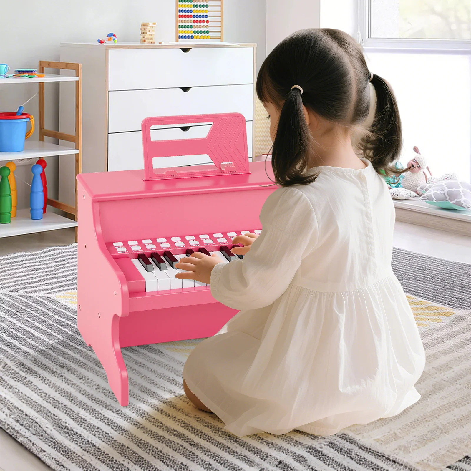 25 Keys Kids Piano Keyboard, Mini Digital Piano Toy with Adjustable Speed & Volume - Image 3