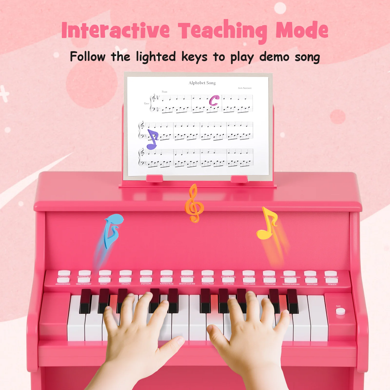 25 Keys Kids Piano Keyboard, Mini Digital Piano Toy with Adjustable Speed & Volume - Image 5