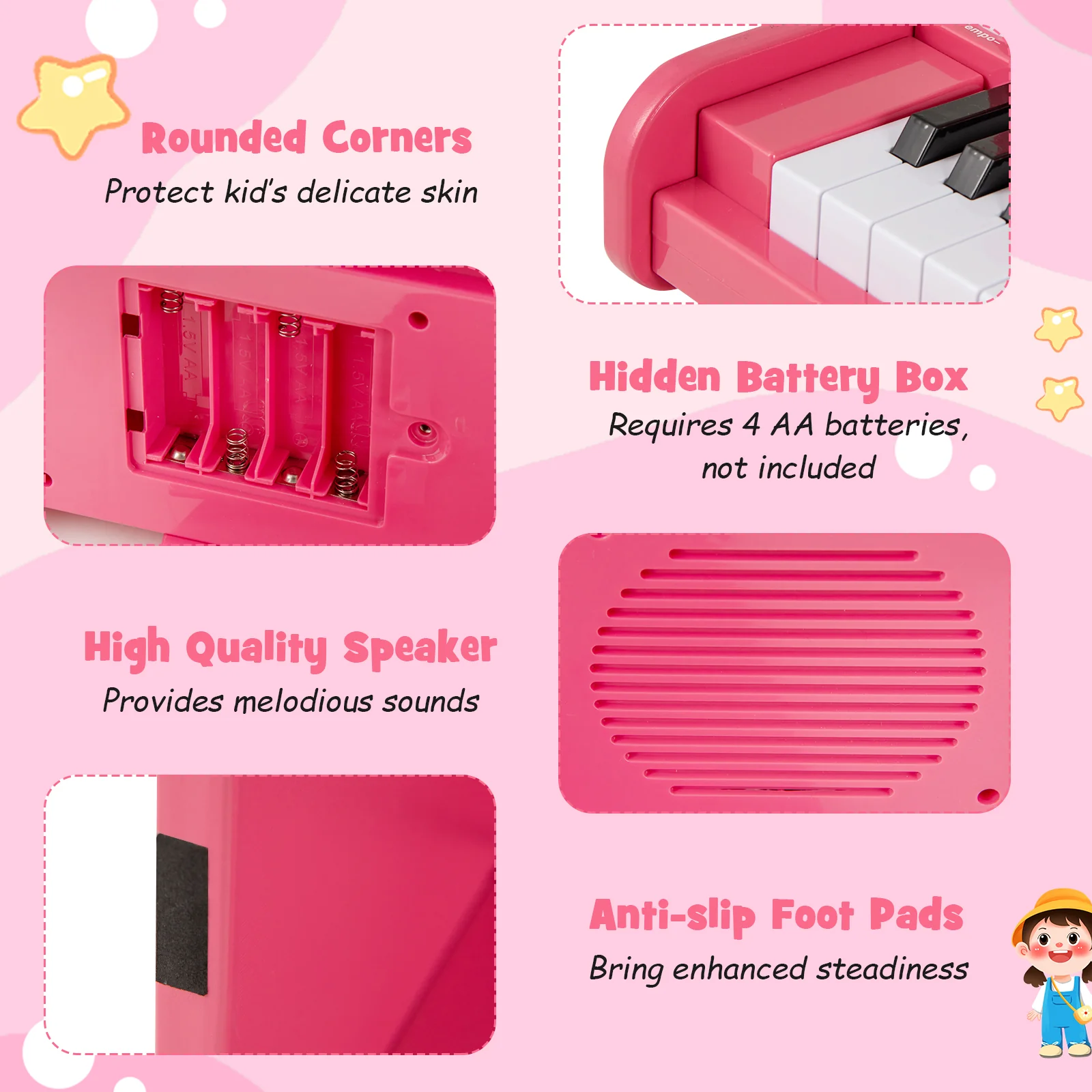 25 Keys Kids Piano Keyboard, Mini Digital Piano Toy with Adjustable Speed & Volume - Image 9