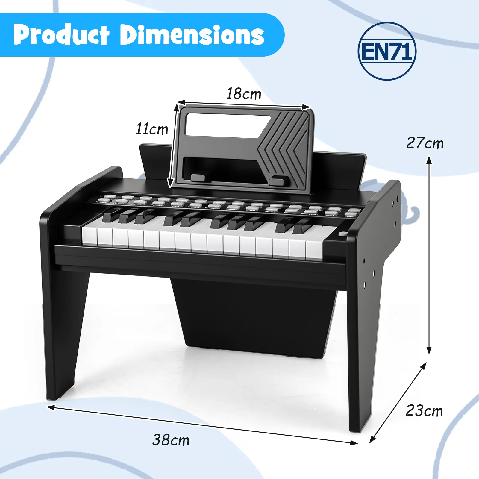 25 Keys Kids Piano Keyboard, Mini Digital Piano Toy with Adjustable Speed & Volume - Image 9