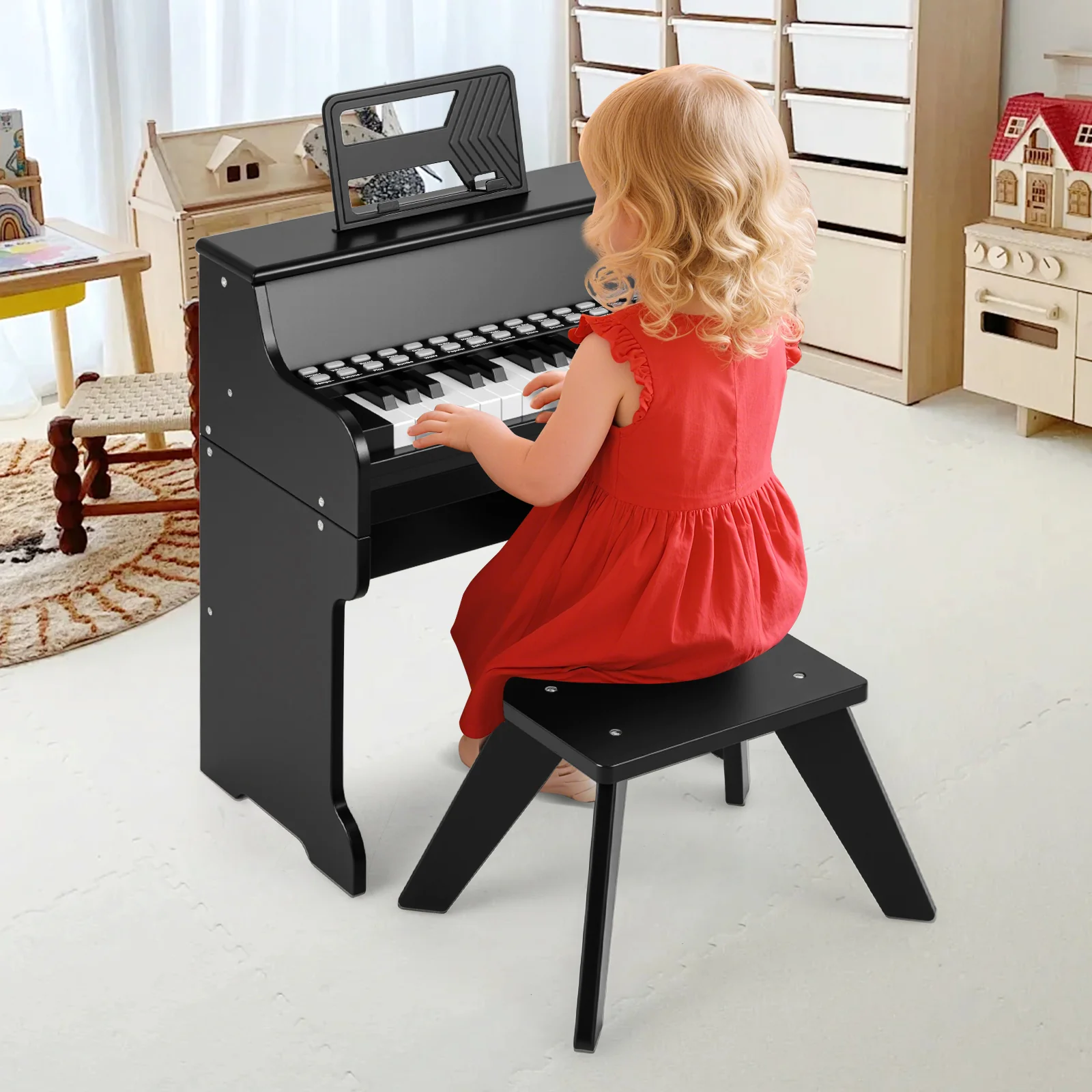 25 Keys Kids Piano Keyboard with Stool for Boys and Girls Aged 3+ Years Old - Image 3