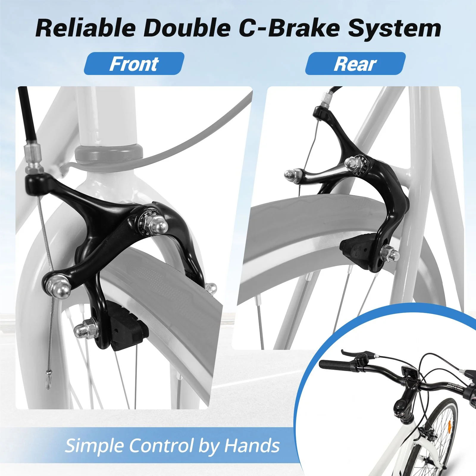 26 Inch Mountain Bike with All-terrain Rubber Wheels and Dual Brakes for Adults and Teens - Image 7