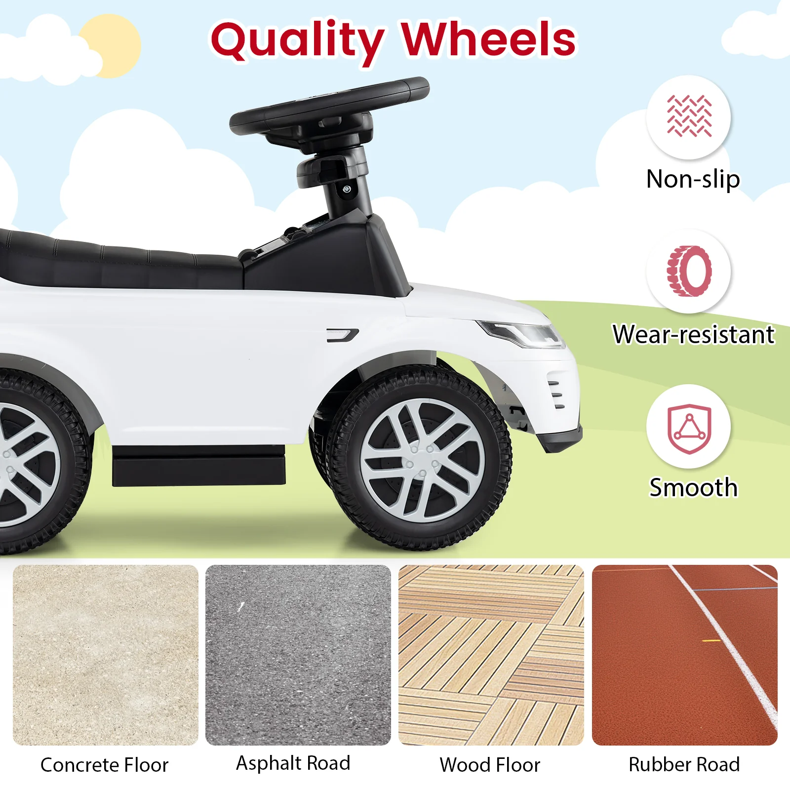 3 in 1 Push Car for Toddlers, Licensed Land Rover Discovery Ride on Toy - Image 6
