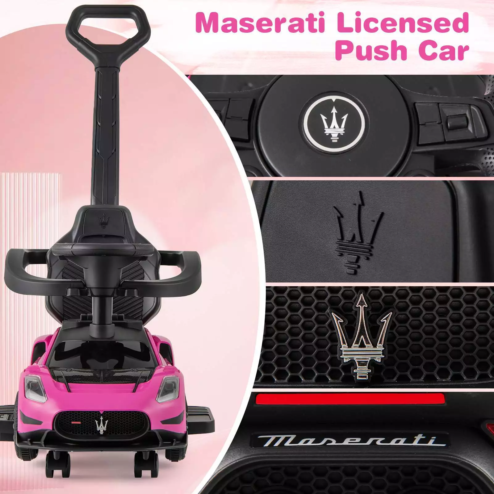 3 in 1 Ride on Push Car Maserati Licensed Foot to Floor Sliding Car 18-60 Months - Image 10
