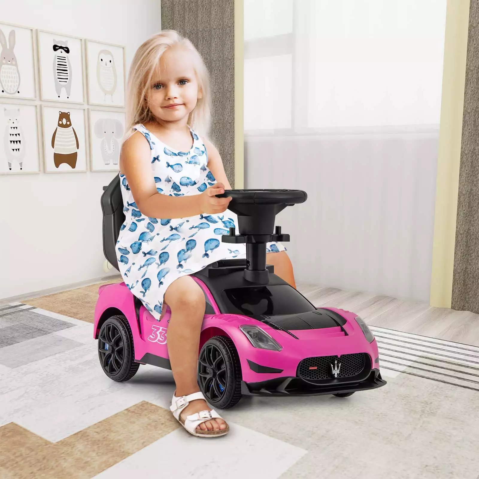 3 in 1 Ride on Push Car Maserati Licensed Foot to Floor Sliding Car 18-60 Months - Image 3