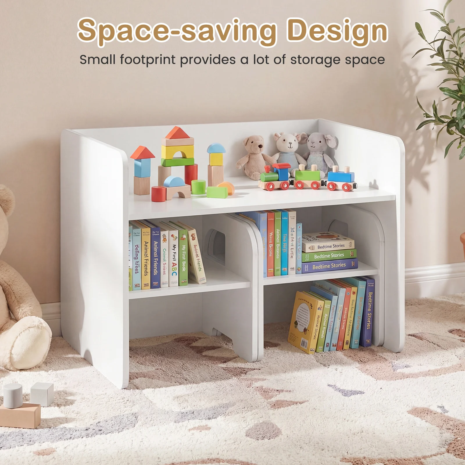 3 PCS Kids Table and Chair Set Space-saving Toddler Table and 2 Chairs with Chalkboard - Image 6
