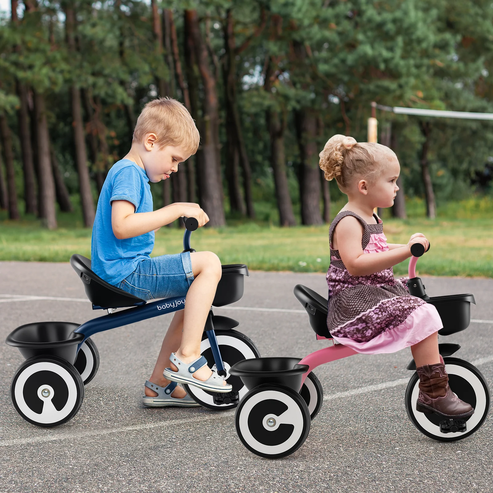 3-Wheel Toddler Bike with Heavy-Duty Carbon Steel Frame, Birthday Gift for Boys & Girls 1.5-5 Years Old - Image 2