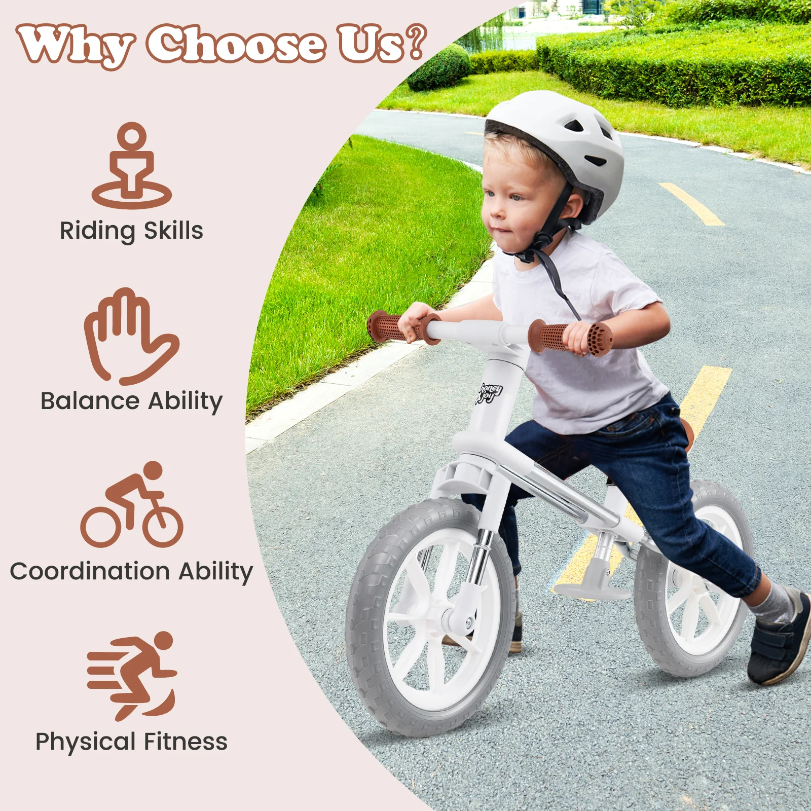 30 CM Balance Bike, 2 Wheels Children's Bicycle with Adjustable Seat - Image 7