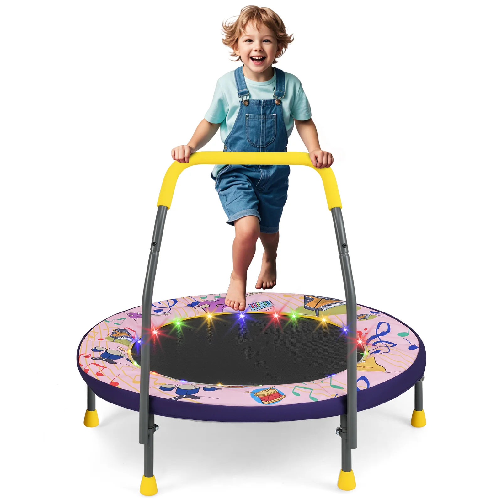 36" Mini Trampoline with 20 LED Lights, Foldable Trampoline for Kids - Image 13