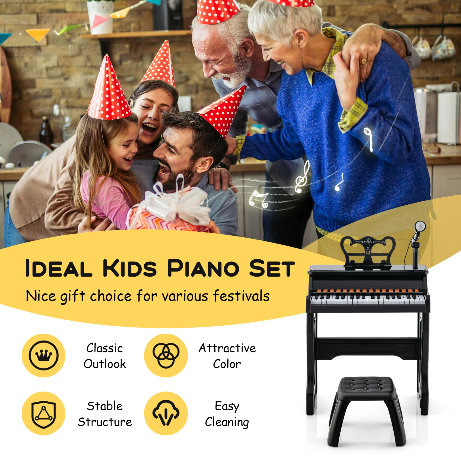 37-Key Piano Keyboard Toy, Educational Gift for Toddlers Aged 3+ Years Old - Image 4