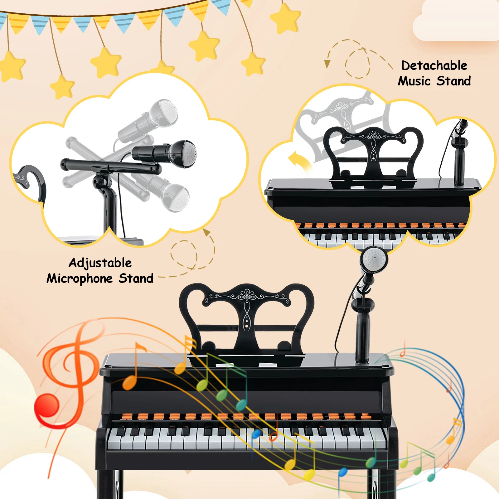 37-Key Piano Keyboard Toy, Educational Gift for Toddlers Aged 3+ Years Old - Image 6