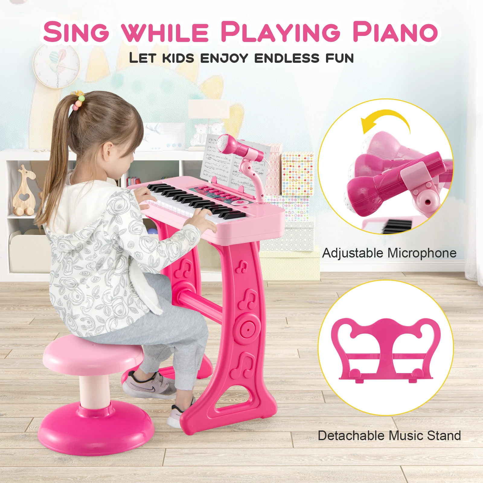 37 Keys Kids Piano Keyboard, Electronic Musical Instrument - Image 6