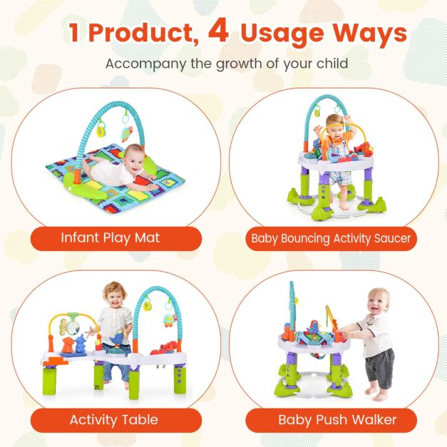 4-in-1 Baby Bouncer Activity Center with 3 Adjustable Heights - Image 9