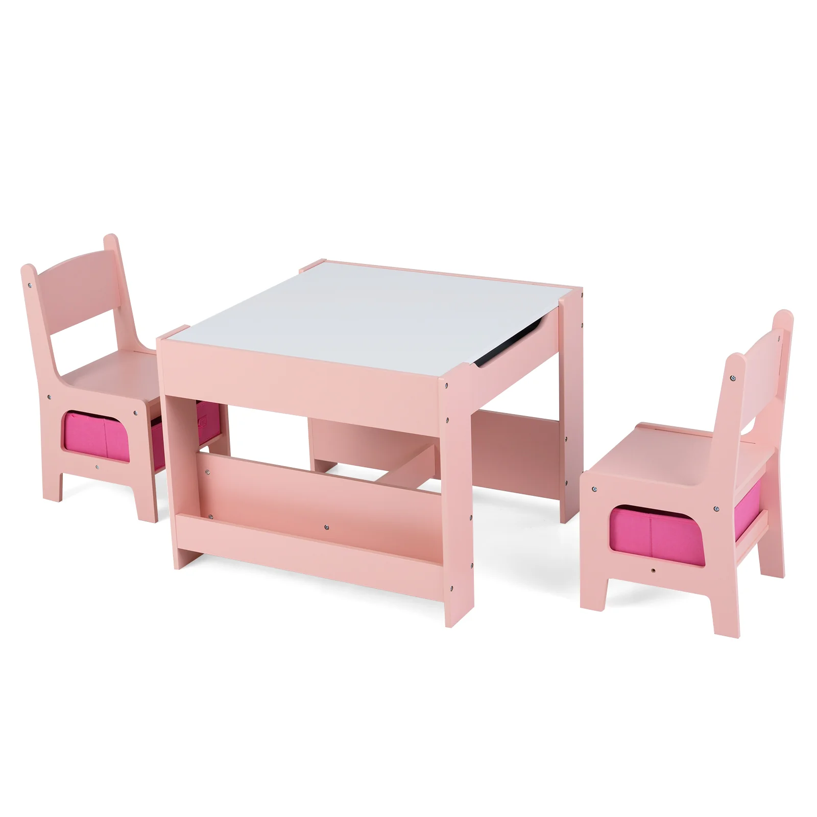 4-in-1 Kids Table and Chair Set, Wooden Activity Table, 2-in-1 Detachable Tabletop Table & Chair Set for Classroom - Image 11