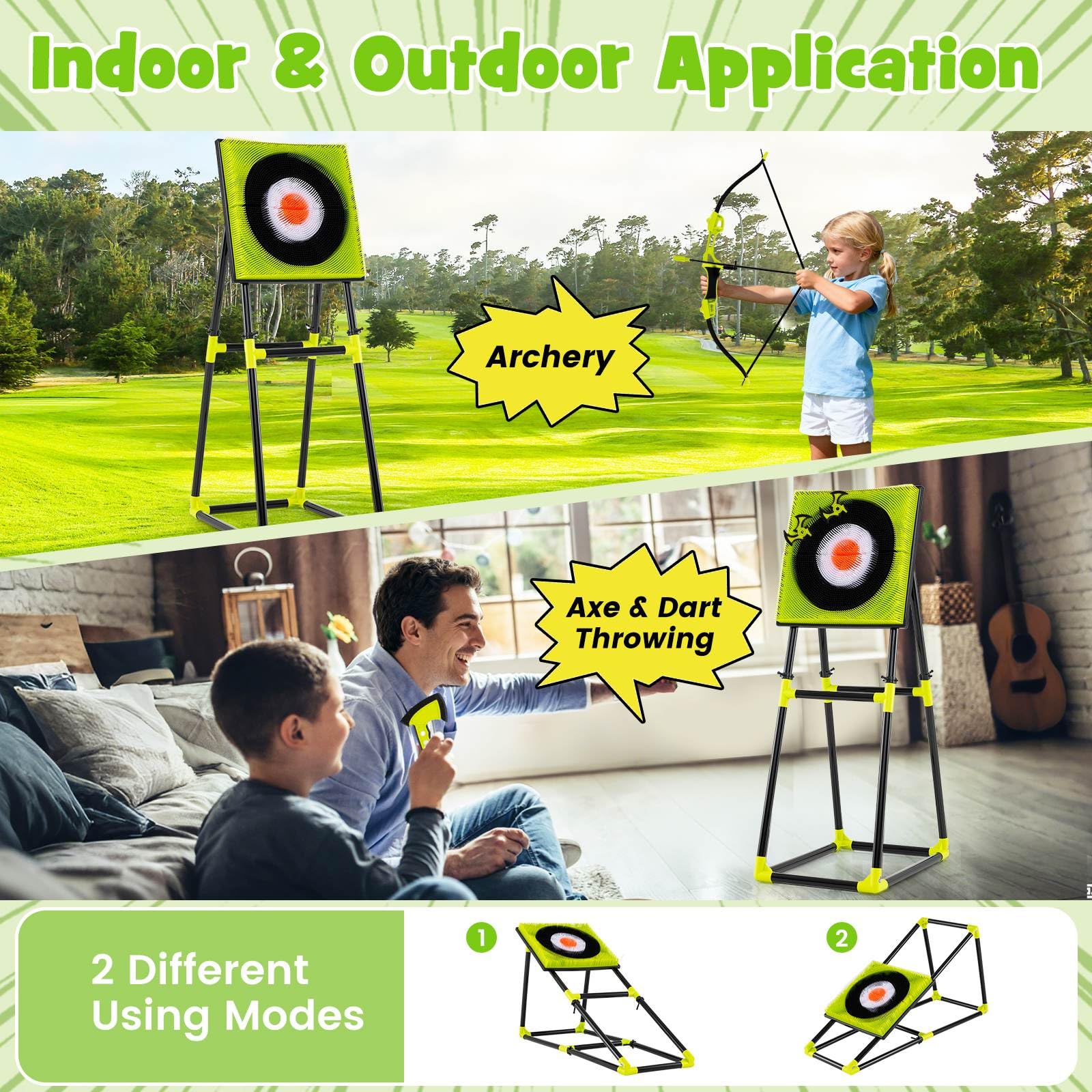 4 in 1 Throwing Target Set, Kids Throwing Game w/Bristle Target - Image 4
