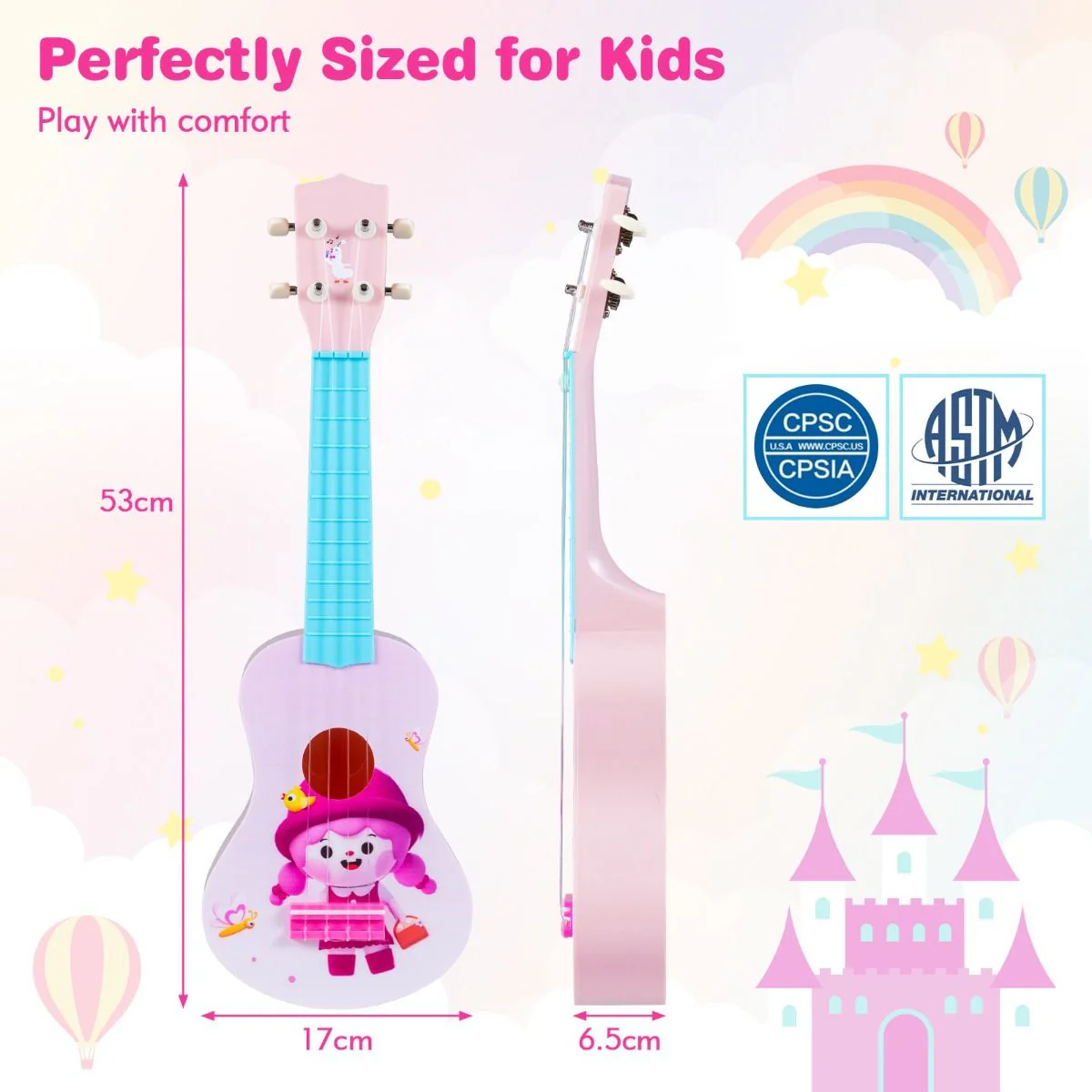 4 Strings Mini Ukulele with Basswood Body for 3+ Years Old - Image 9