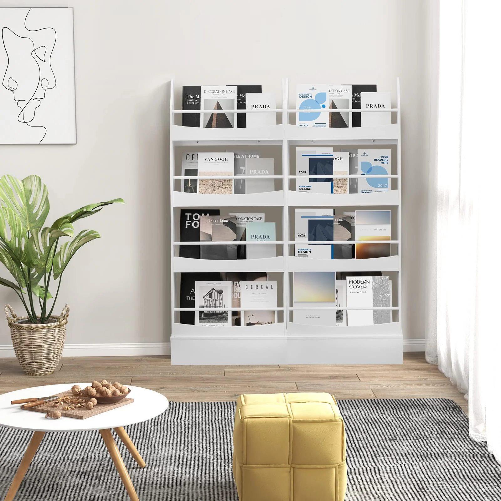 4-Tier Kids Bookcase with 2 Anti-Tipping Kits & Guardrails - Image 4