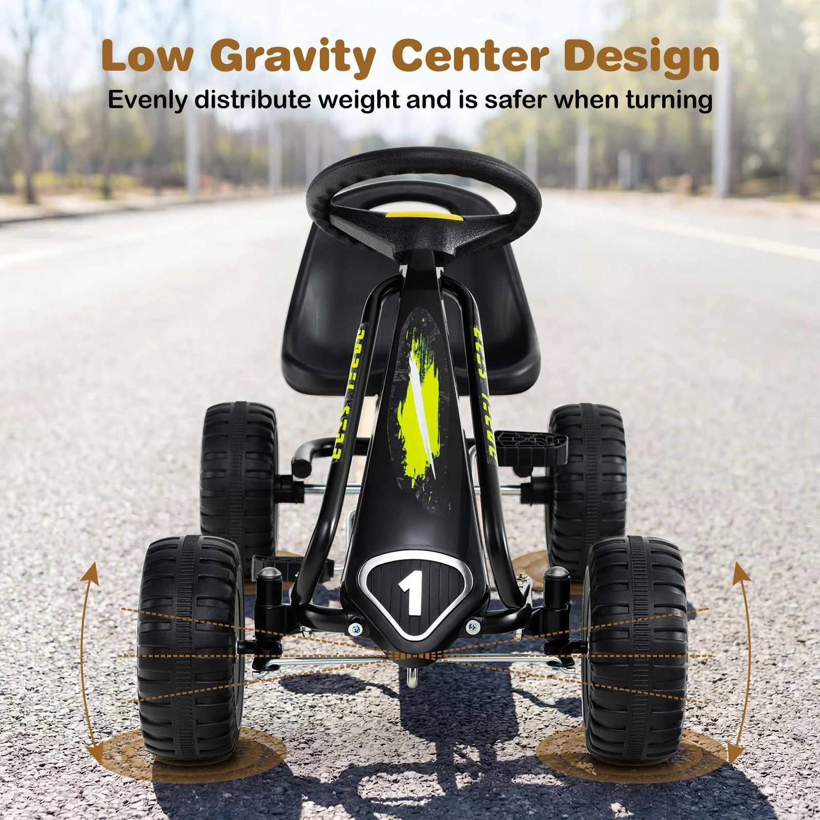 4-Wheel Pedal Car with 2-Position Adjustable Seat and Ergonomic Seat for Boys and Girls - Image 5