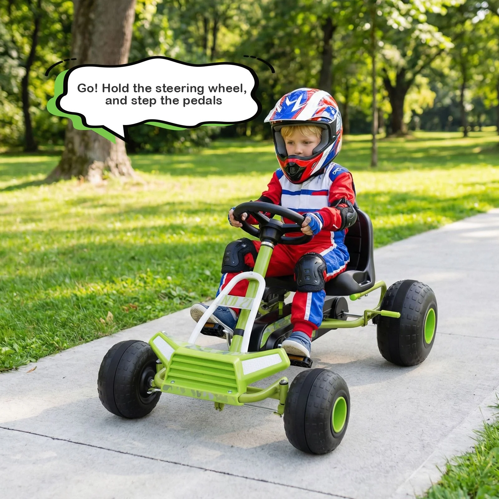 4 Wheel Ride on Toy with Adjustable Seat and Wear-Resistant Wheels for Boys and Girls - Image 4