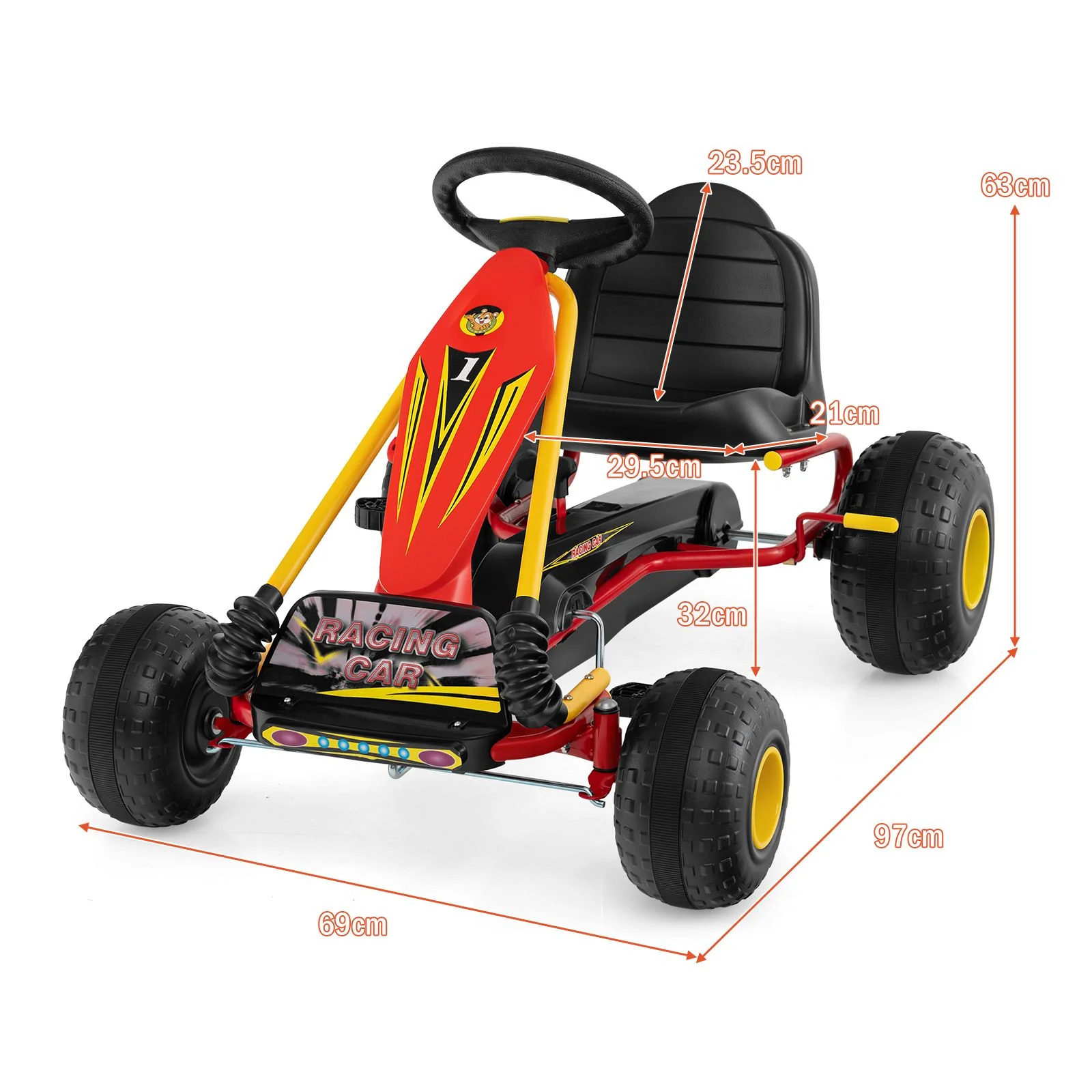 4 Wheel Ride on Toy with Handbrake and Wear-Resistant Wheels for Boys and Girls - Image 3
