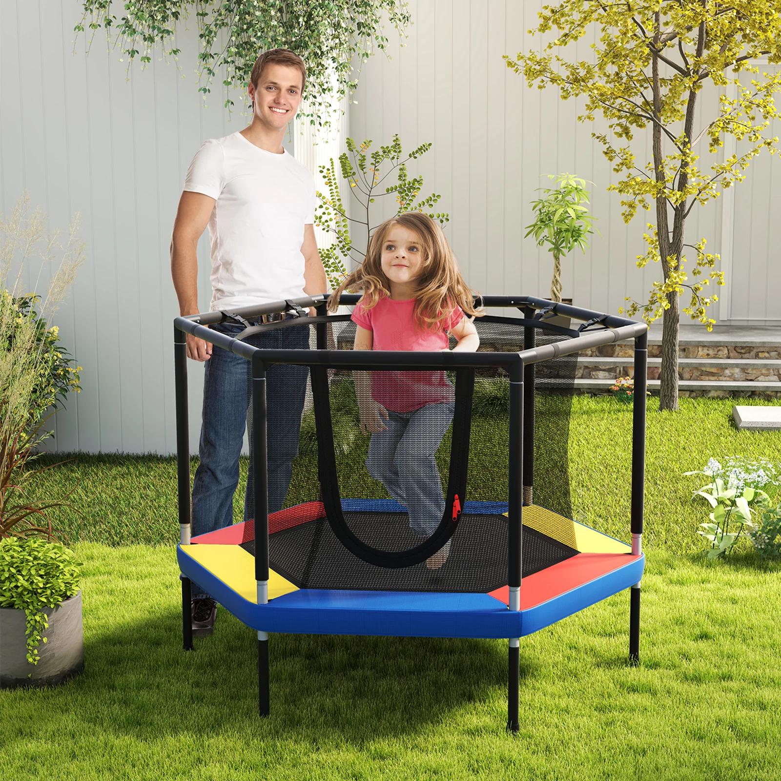 48’’ Mini Trampoline for Kids, Small Toddler Recreational Trampoline - Image 2