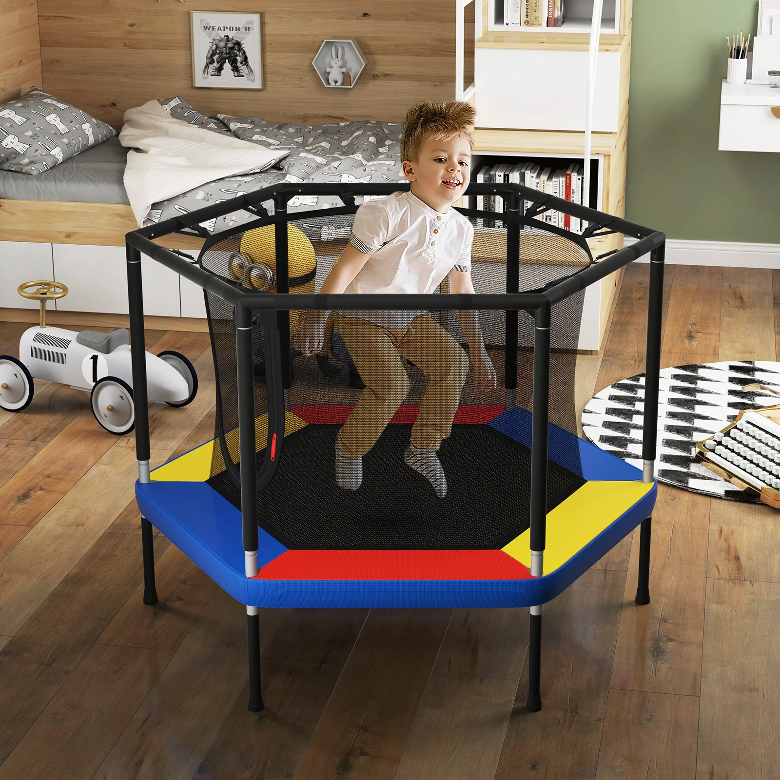 48’’ Mini Trampoline for Kids, Small Toddler Recreational Trampoline - Image 3