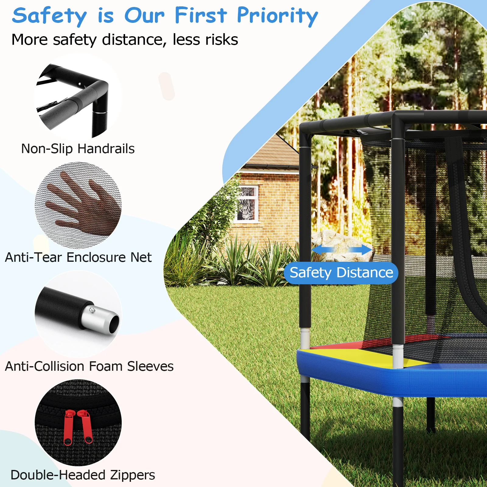 48’’ Mini Trampoline for Kids, Small Toddler Recreational Trampoline - Image 5