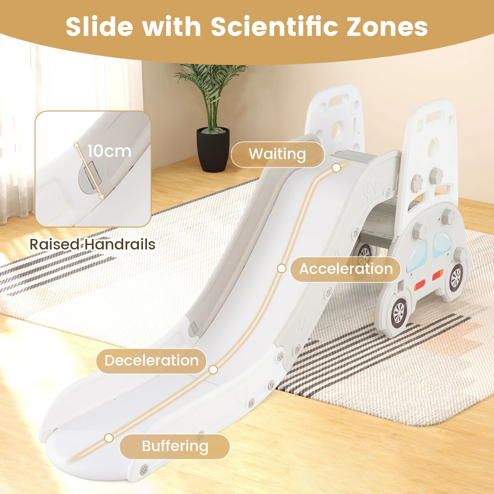 5 in 1 Convertible Kids Slide Set, Double-Sided Magnetic Dry Erase & Building Block Board - Image 5