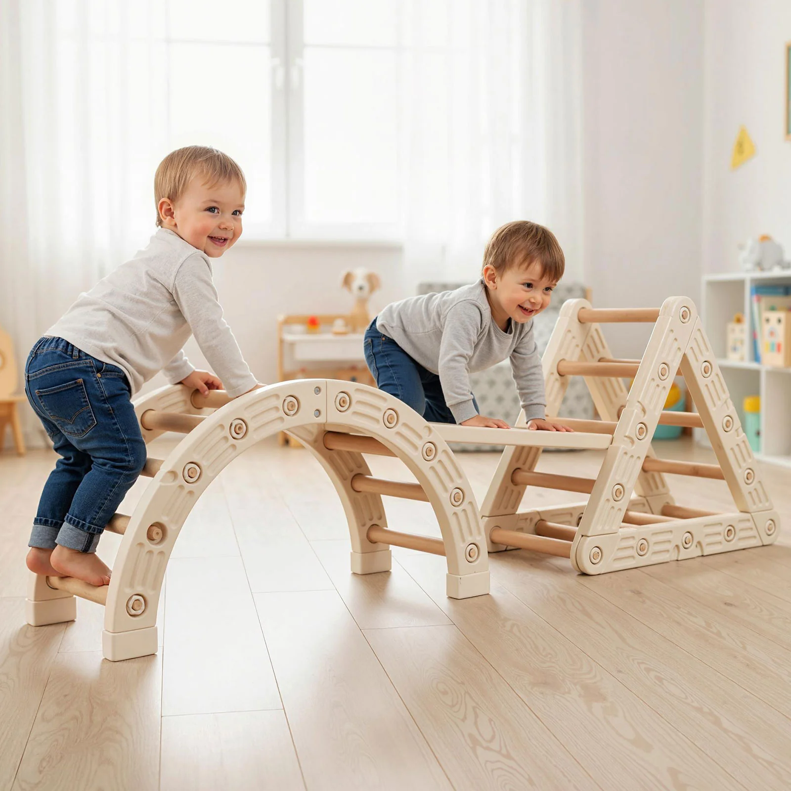 5-In-1 Montessori Climbing Toys with Double-Sided Ladder - Image 2