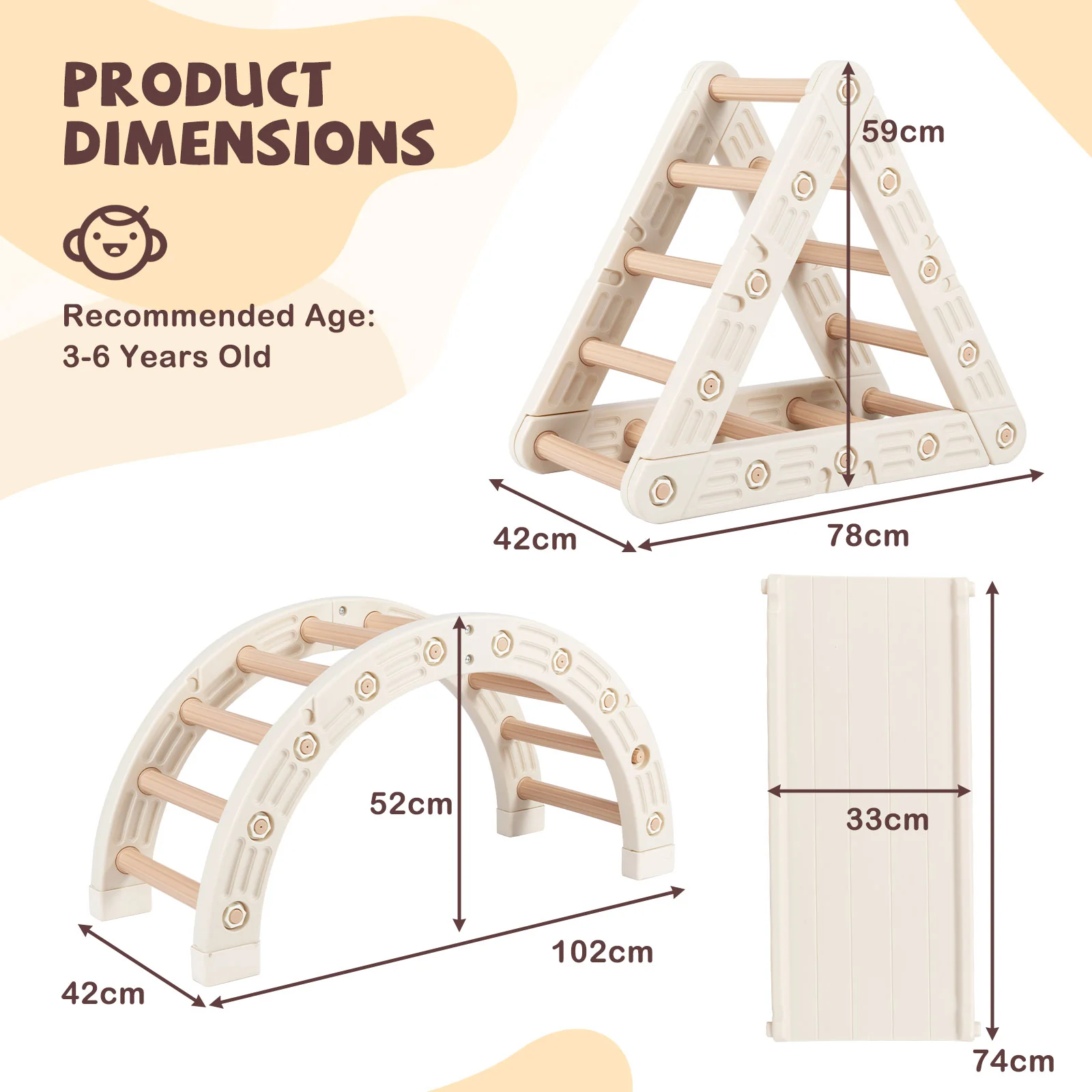 5-In-1 Montessori Climbing Toys with Double-Sided Ladder - Image 3