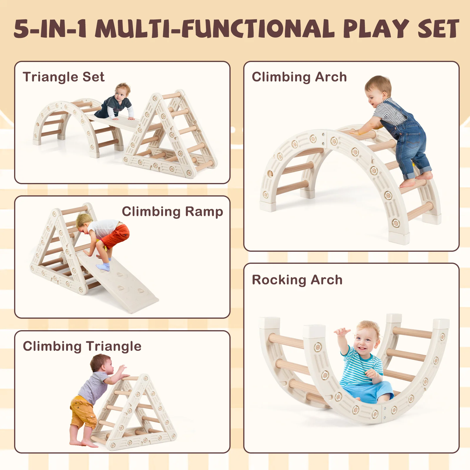 5-In-1 Montessori Climbing Toys with Double-Sided Ladder - Image 4