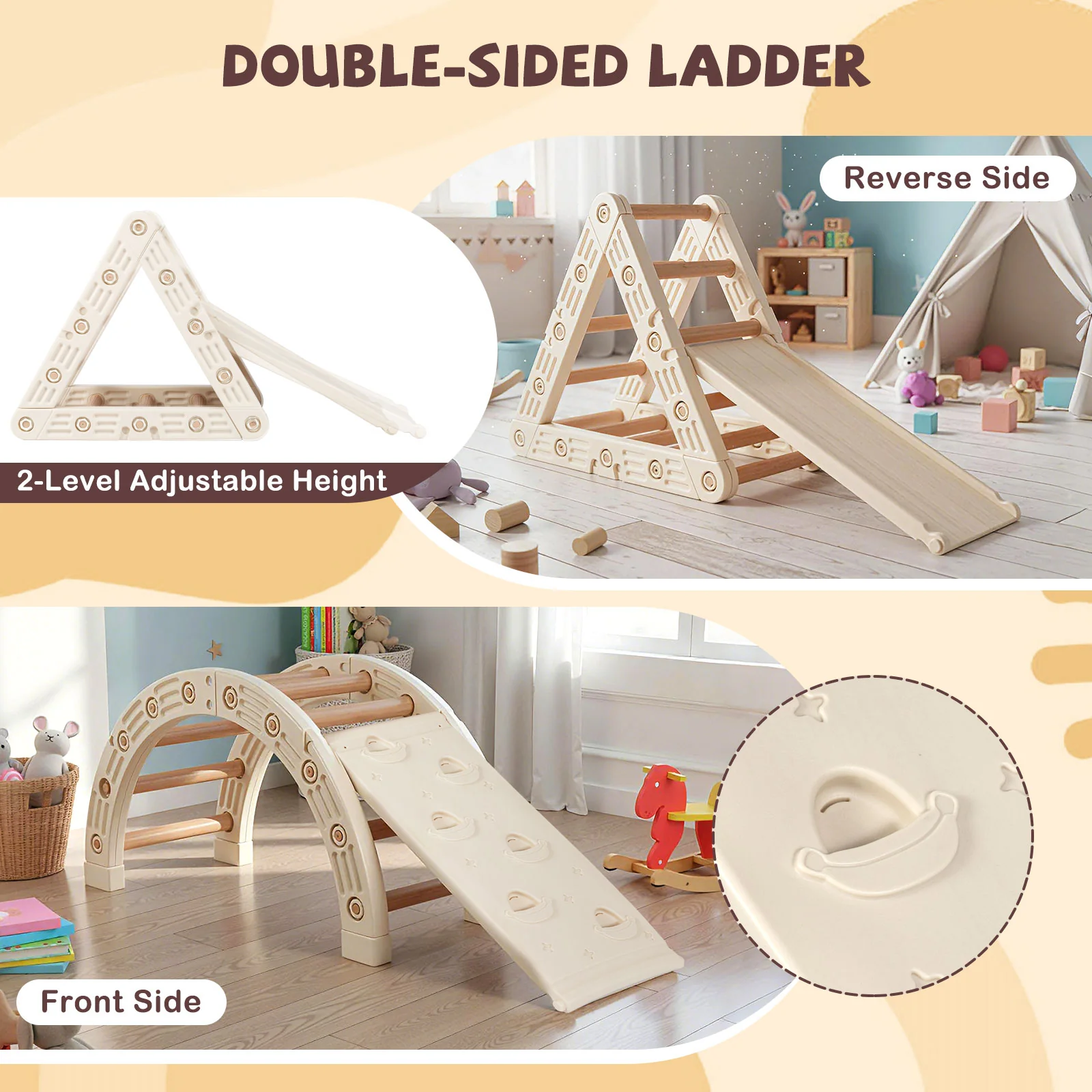 5-In-1 Montessori Climbing Toys with Double-Sided Ladder - Image 5