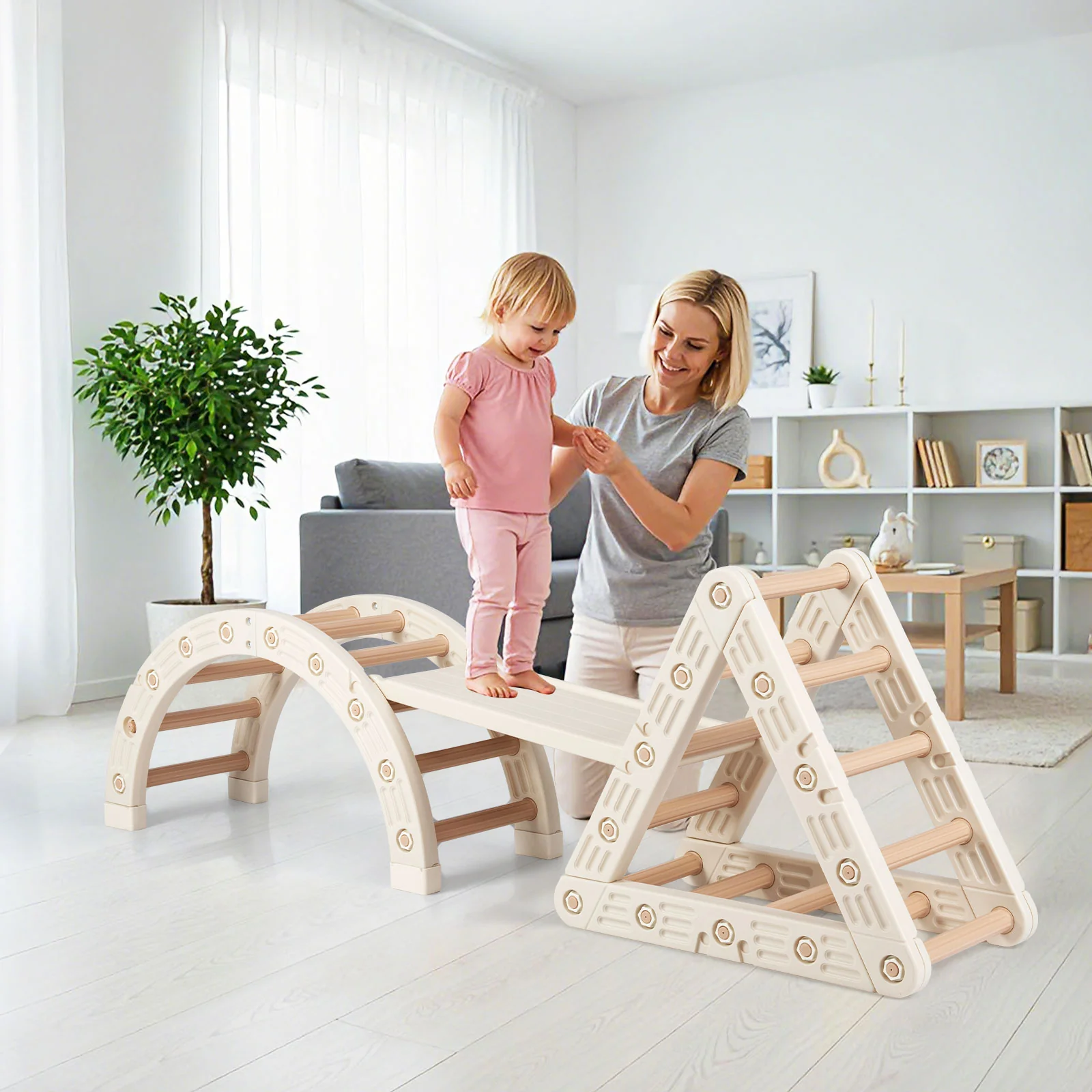 5-In-1 Montessori Climbing Toys with Double-Sided Ladder - Image 9