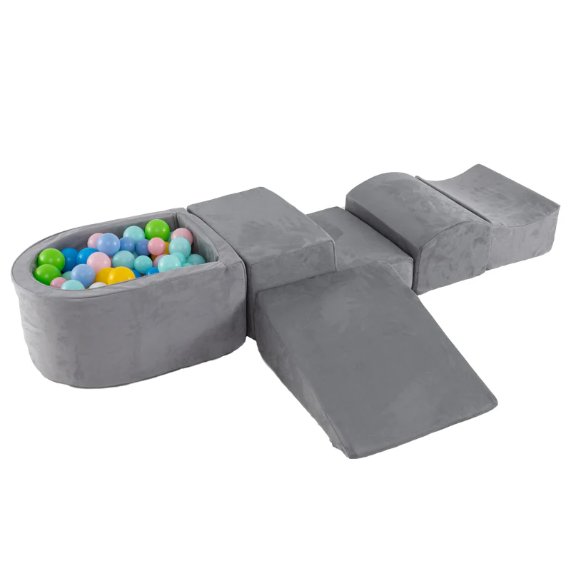 5-Piece Climb and Crawl Soft Playset w/ Ball Pit, Soft Climbing Foam Blocks for Kids - Image 11