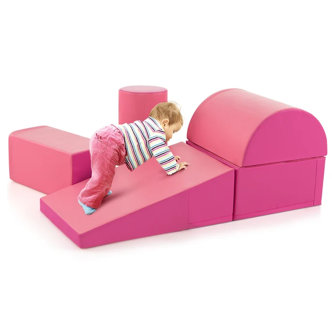 BABY JOY 5-Piece Kids Climb & Crawl Activity Playset, Lightweight Soft Foam Block Activity Play Structures - Image 13