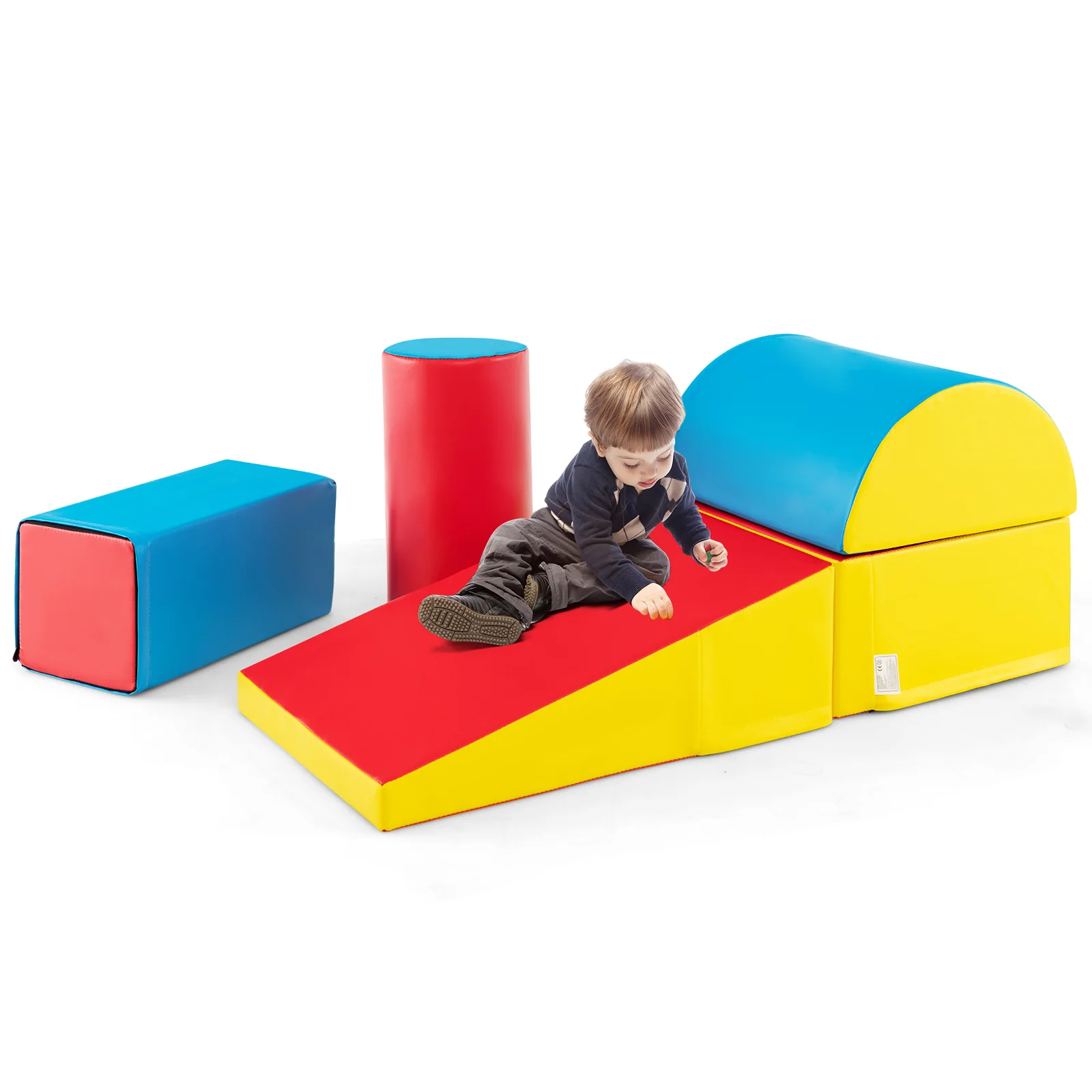 BABY JOY 5-Piece Kids Climb & Crawl Activity Playset, Lightweight Soft Foam Block Activity Play Structures - Image 15