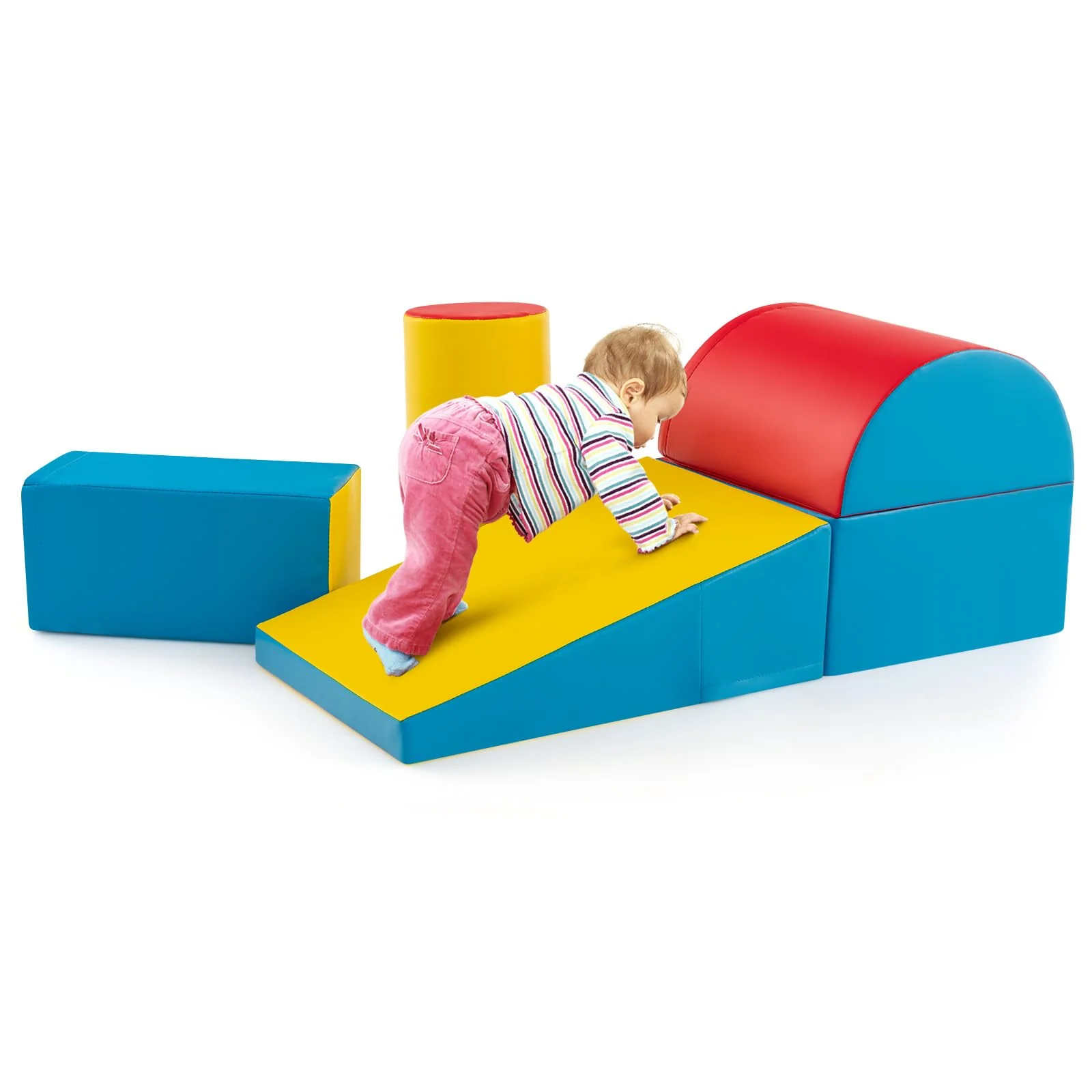 BABY JOY 5-Piece Kids Climb & Crawl Activity Playset, Lightweight Soft Foam Block Activity Play Structures - Image 25
