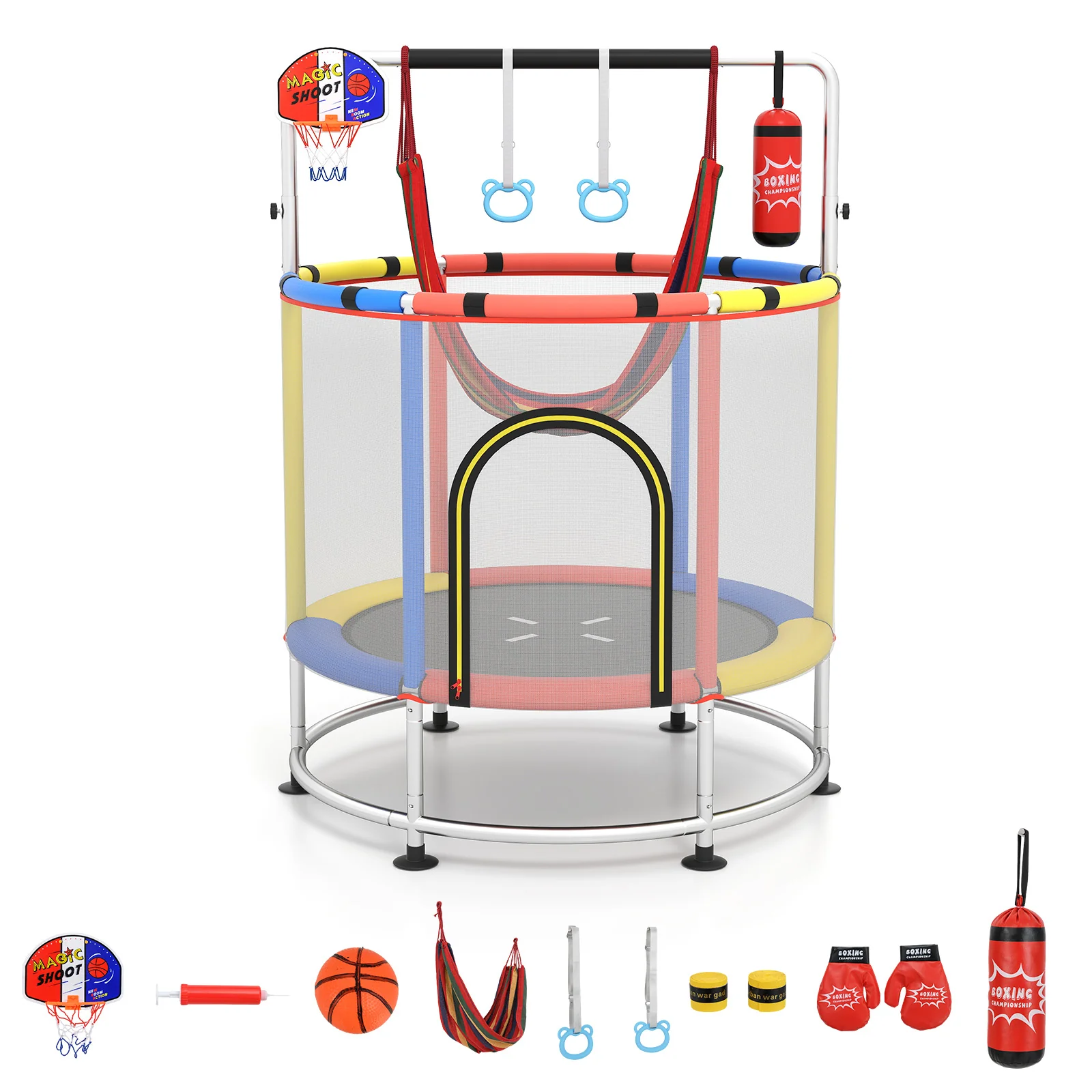 55" Kids Trampoline, Toddler Trampoline for 3-6 Years Old Boys & Girls - Image 10