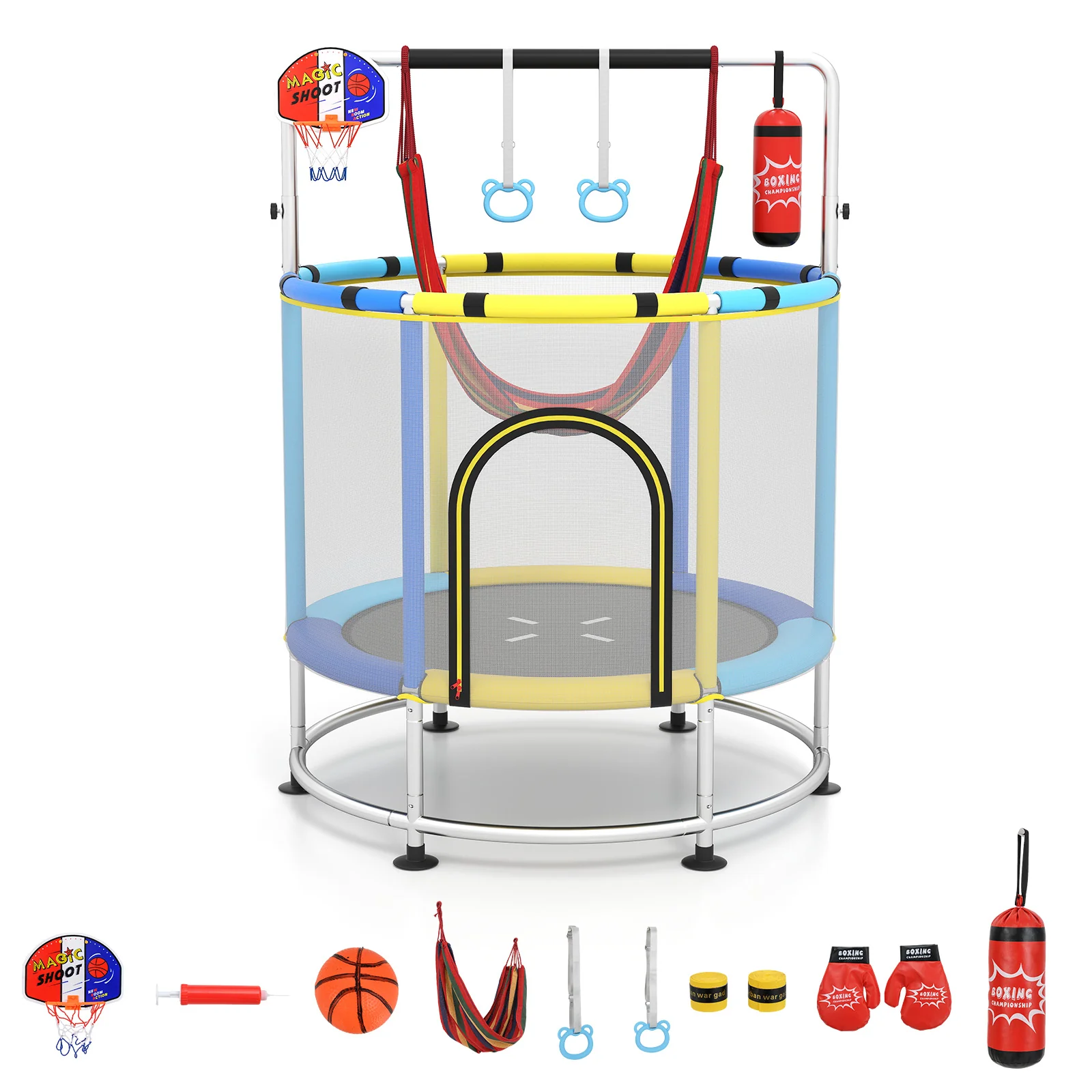 55" Kids Trampoline, Toddler Trampoline for 3-6 Years Old Boys & Girls - Image 11