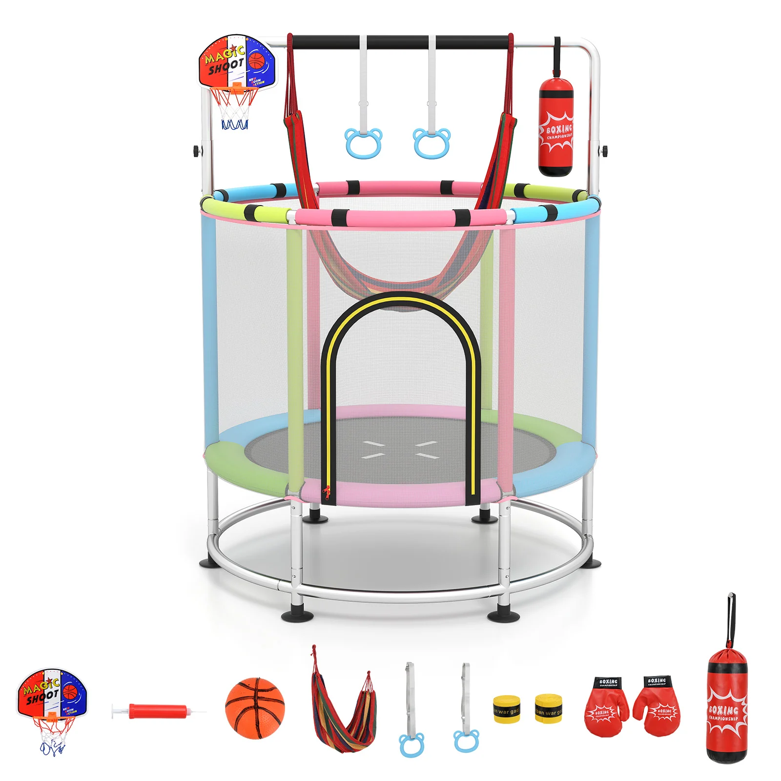 55" Kids Trampoline, Toddler Trampoline for 3-6 Years Old Boys & Girls - Image 12