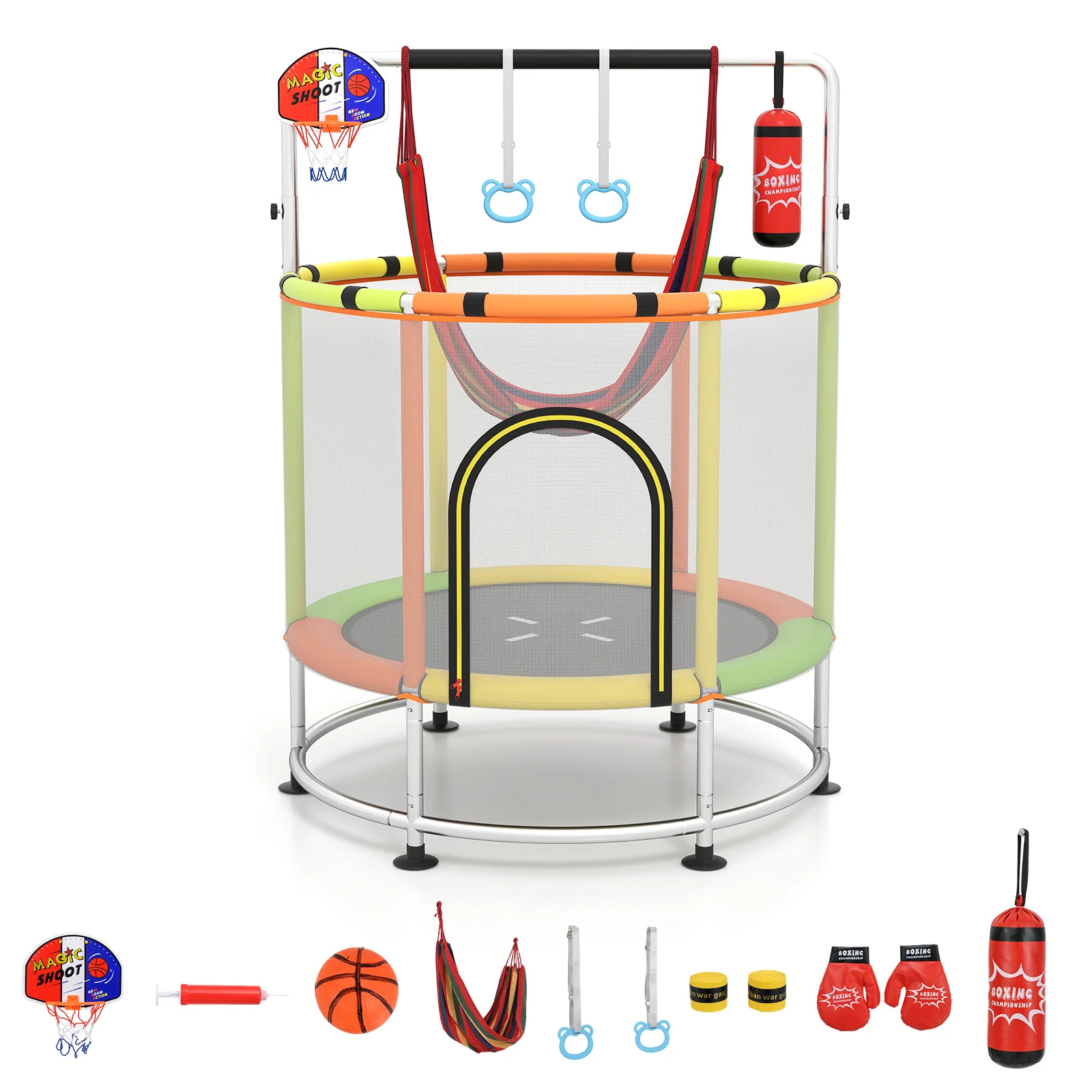 55" Kids Trampoline, Toddler Trampoline for 3-6 Years Old Boys & Girls - Image 13