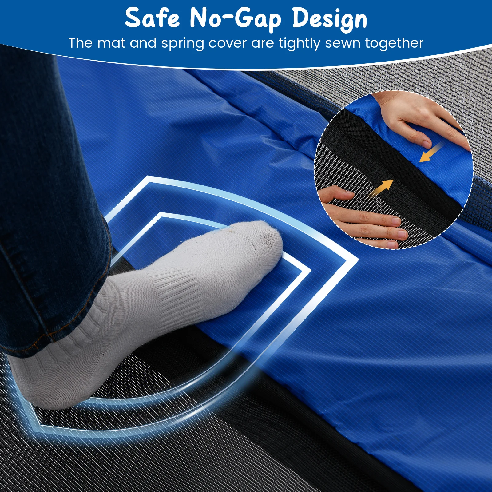 6 FT Kids Trampoline with Swing and Horizontal Bar, Small Rectangle Trampoline - Image 7