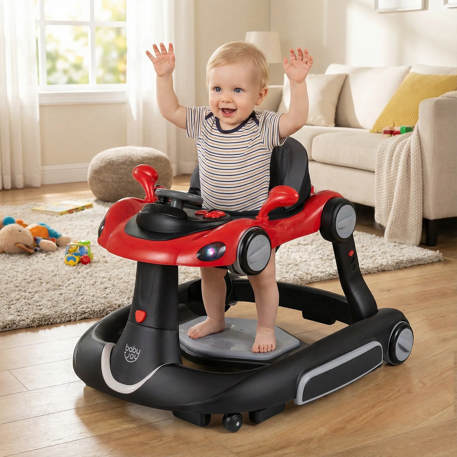6-in-1 Baby Walker with Canopy for 7-18 Months - Image 11