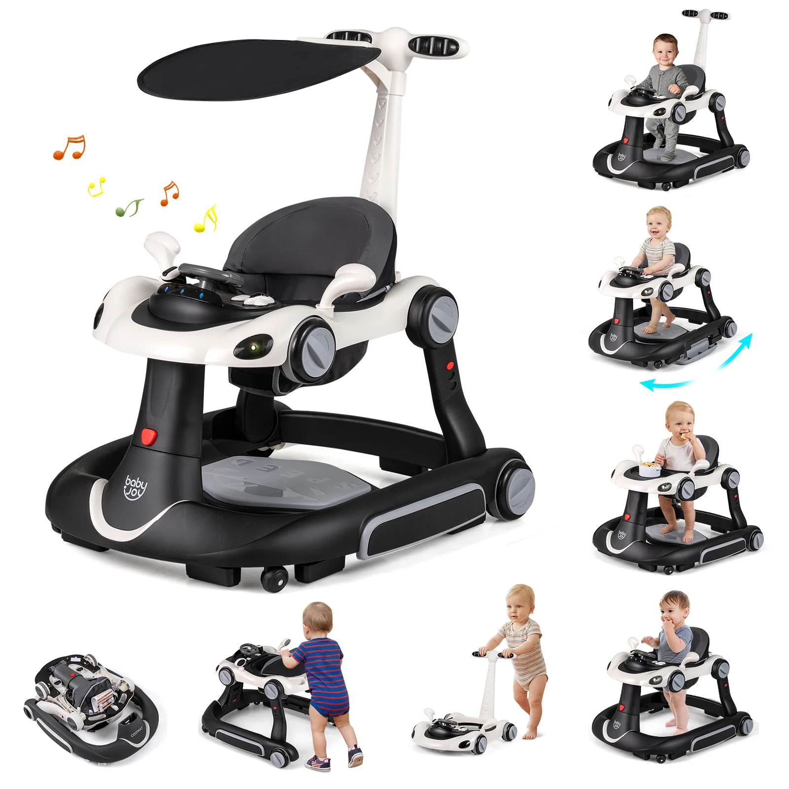 6-in-1 Baby Walker with Canopy for 7-18 Months - Image 12