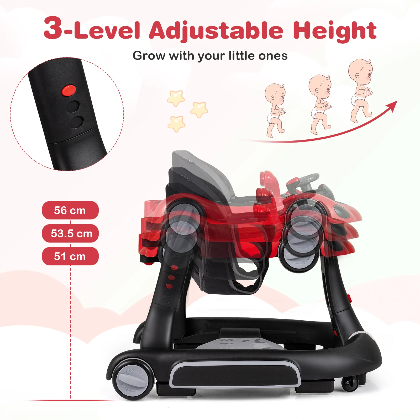 6-in-1 Baby Walker with Canopy for 7-18 Months - Image 5
