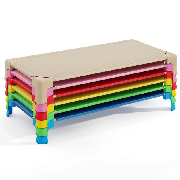 6-Pack Stackable Children’s Nap Time Cots, Space-Saving Daycare Cots w/Metal Frame, Oxford Cloth - Image 11