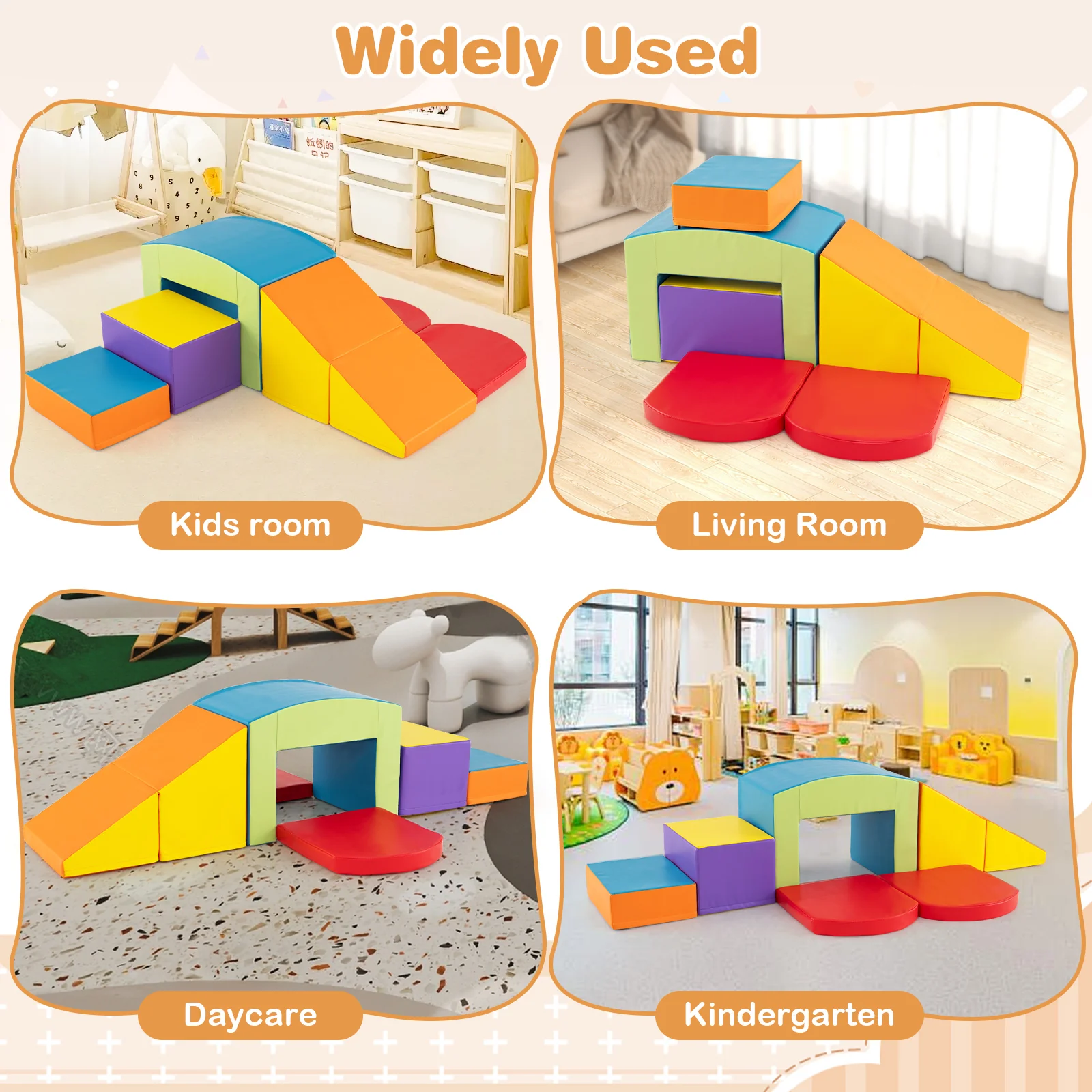 6 PCS Foam Climbing Blocks with Tunnel Stairs and Ramp for 12 Months+ - Image 18