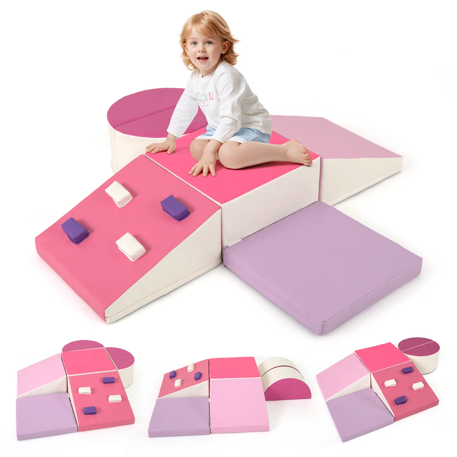 6-Piece Foam Climbing Blocks, Lightweight Soft Climbing Indoor Set with Hook and Loop Fasteners - Image 13