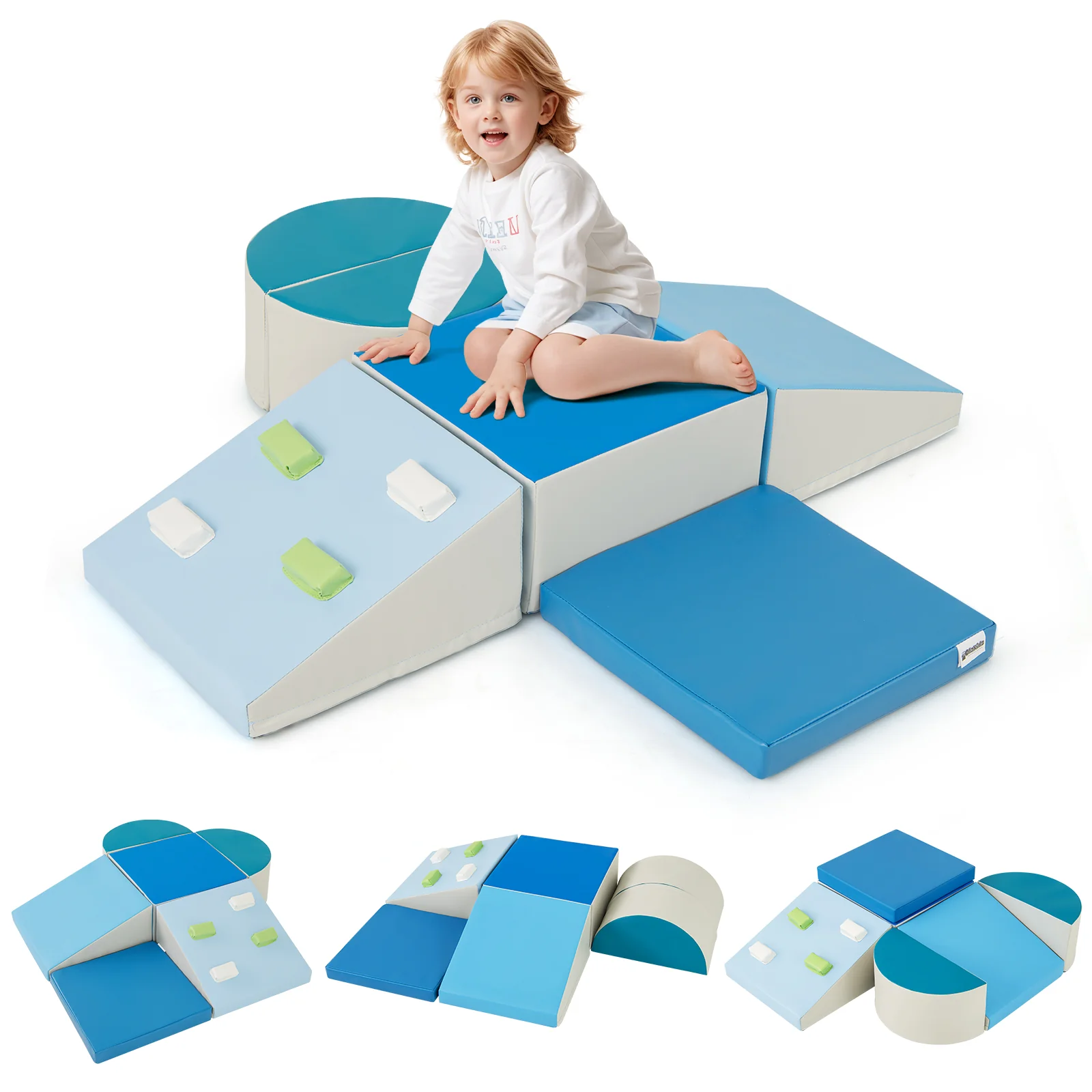 6-Piece Foam Climbing Blocks, Lightweight Soft Climbing Indoor Set with Hook and Loop Fasteners - Image 14