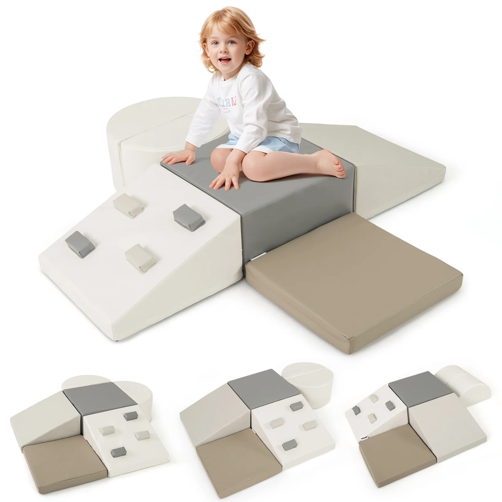 6-Piece Foam Climbing Blocks, Lightweight Soft Climbing Indoor Set with Hook and Loop Fasteners - Image 15